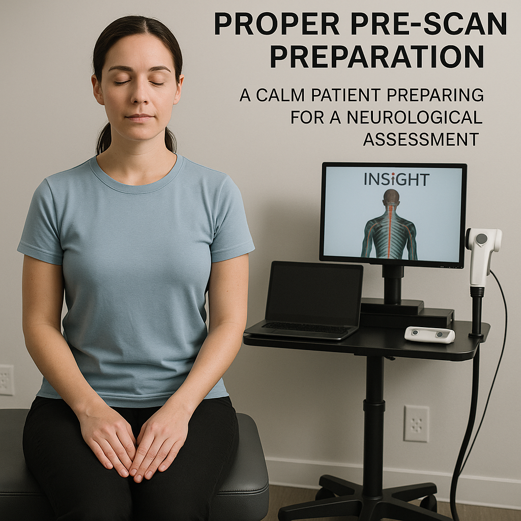 A calm patient preparing for a neurological assess